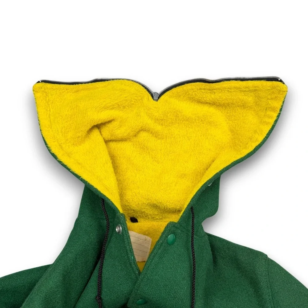 DeLONG Sportswear Jacket Youth XL Green Snap Button Fleece Lined Vintage 90s Y2K